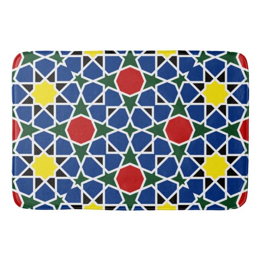 Marokkaanse Mozaïek Geometrisch Patroon ontwerp te Badmat (Voorkant)