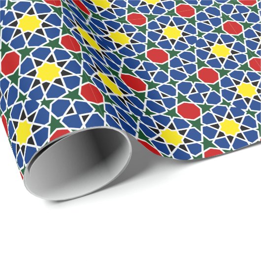 Marokkaanse Mozaïek Geometrisch Patroon ontwerp te Cadeaupapier (Rol Hoek)