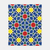 Marokkaanse Mozaïek Geometrisch Patroon ontwerp te Fleece Deken (Voorkant)