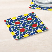 Marokkaanse Mozaïek Geometrisch Patroon ontwerp te Kartonnen Onderzetters (Schuin)