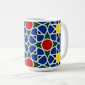 Marokkaanse Mozaïek Geometrisch Patroon ontwerp te Koffiemok (Voorkant rechts)