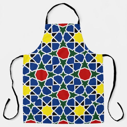 Marokkaanse Mozaïek Geometrisch Patroon ontwerp te Schort (Voorkant)