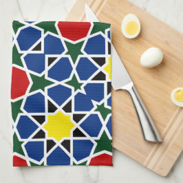 Marokkaanse Mozaïek Geometrisch Patroon ontwerp te Theedoek