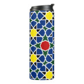 Marokkaanse Mozaïek Geometrisch Patroon ontwerp te Thermosbeker (Gedraaid links)