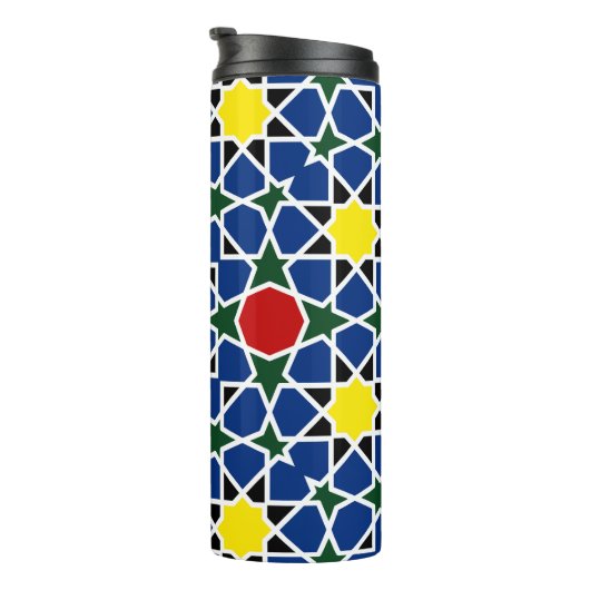 Marokkaanse Mozaïek Geometrisch Patroon ontwerp te Thermosbeker (Geroteerd rechts)