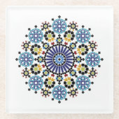 Marokkaanse mozaïek! Marokkaanse zellige Glazen Onderzetter (Voorkant)