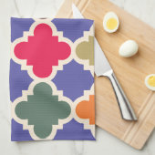 Marokkaanse mozaïek patroon keukenhanddoek (Quarter Fold)