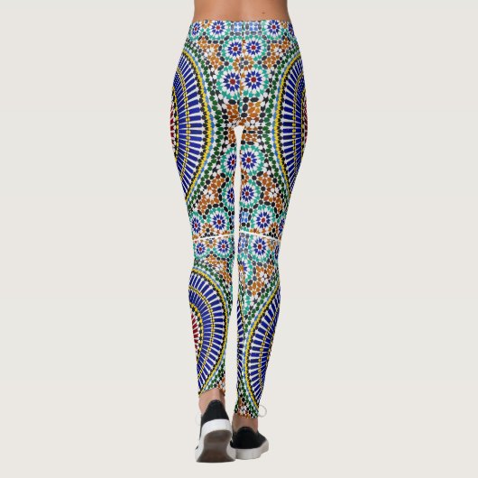 Marokkaanse mozaïek print Leggings (Achterkant)
