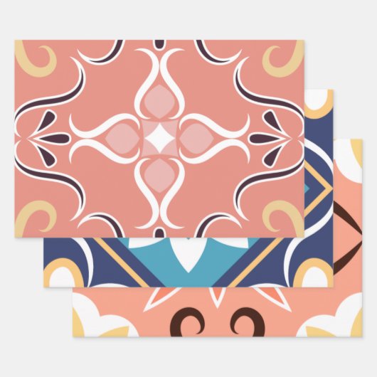 Marokkaanse Mozaïek Tegel Patronen Artwork Inpakpapier Vel (Set)