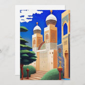 Marokkaanse mozaïekblauwe mozaïekgroene kunst Eid  Kaart (Voorkant / Achterkant)