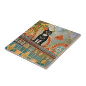 Marokkaanse mozaïekkat in het abstract tegeltje (Zijkant)