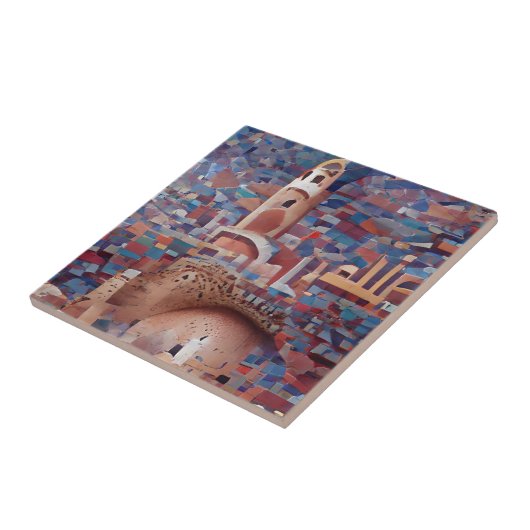 Marokkaanse mozaïekmoskee Allah noemt abstracte ku Tegeltje (Zijkant)