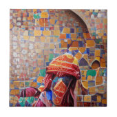 Marokkaanse mozaïekmulticolerige vakantiegeometris tegeltje (Voorkant)