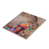 Marokkaanse mozaïekmulticolerige vakantiegeometris tegeltje (Zijkant)