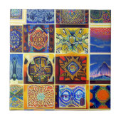 Marokkaanse mozaïekmulticolor abstracte kunst tegeltje (Voorkant)