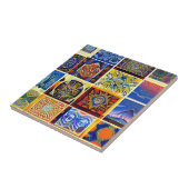 Marokkaanse mozaïekmulticolor abstracte kunst tegeltje (Zijkant)