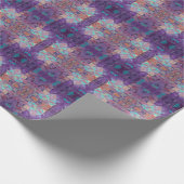 Marokkaanse mozaïekrode paarse turquoise geometris cadeaupapier (Hoek)