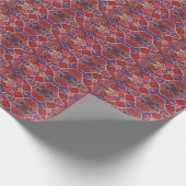 Marokkaanse mozaïekrode paarse turquoise geometris cadeaupapier (Hoek)