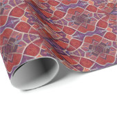 Marokkaanse mozaïekrode paarse turquoise geometris cadeaupapier (Rol Hoek)