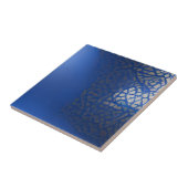 Marokkaanse mozaïektrelle blauw indigogeometrisch tegeltje (Zijkant)