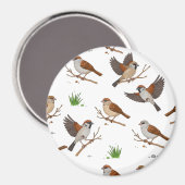 Marokkaanse mus vogels patroon magneet (Voorkant / Achterkant)