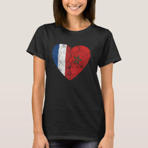 Marokkaanse Nederlandse Vlag Hart Nederland Marokk T-shirt