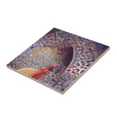 Marokkaanse paarse lavender geometrische kunst tegeltje (Zijkant)