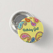 Marokkaanse Paisley Boho-kinderen van Birthday Par Ronde Button 3,2 Cm (Voorkant /achterkant)