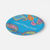 Marokkaanse Paisley Cute Boho Birthday Party Papieren Bordje (Gekanteld)