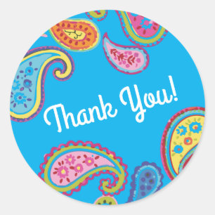 Marokkaanse Paisley Cute Colorful Birthday Party Ronde Sticker