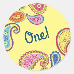Marokkaanse Paisley Cute Colorful Birthday Party Ronde Sticker
