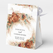 Marokkaanse pampa's en terracotta bloemen strand b bedankdoosjes (Achterkant)