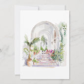 Marokkaanse Patio Waterverf Elegance bruiloft Kaart (Achterkant)