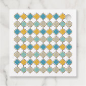 Marokkaanse Patroon Tegels Blauw Gouden Bruiloft Bedankjes Labels (Achterkant)