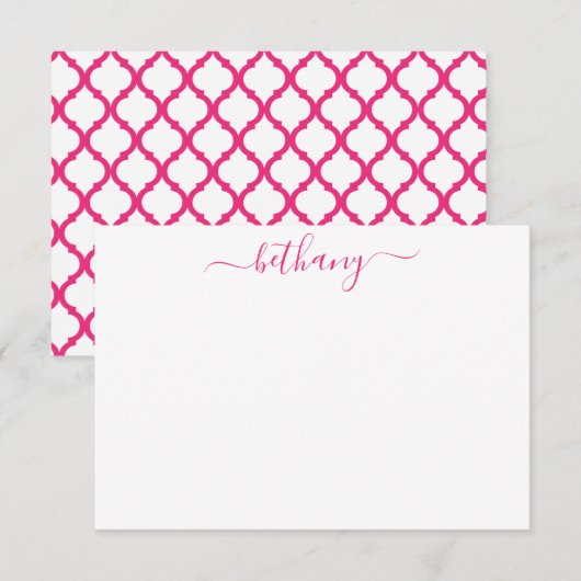 Marokkaanse patroonkaarten voor persoonlijke notit bedankkaart (Voorkant / Achterkant)