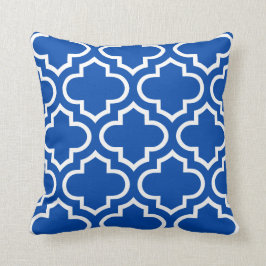 Marokkaanse patroonpiloot in Cobalt Blue Kussen
