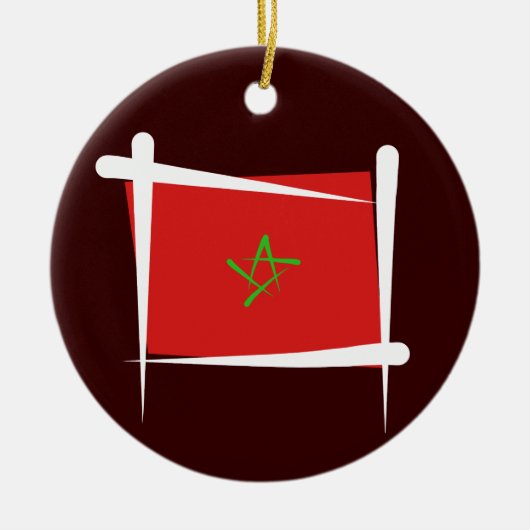 Marokkaanse penseelvlag keramisch ornament (Voorkant)