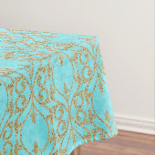 Marokkaanse printbloei: turkooise aqua gold tafelkleed (Voorbeeld)