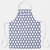 Marokkaanse Quatrefoil #4 DIY Kleuren Marine Wit S Schort (Voorkant)