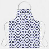 Marokkaanse Quatrefoil #5 DIY Kleuren Marine Wit S Schort (Voorkant)