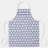 Marokkaanse Quatrefoil #7 DIY Kleuren Marine Wit S Schort (Voorkant)
