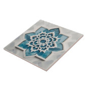 Marokkaanse Quatrefoil Blauw en Wit Marmer Tegeltje (Zijkant)