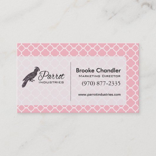 Marokkaanse Quatrefoil KIEST UW ACHTERGRONDKLEUR A Visitekaartje (Voorkant)