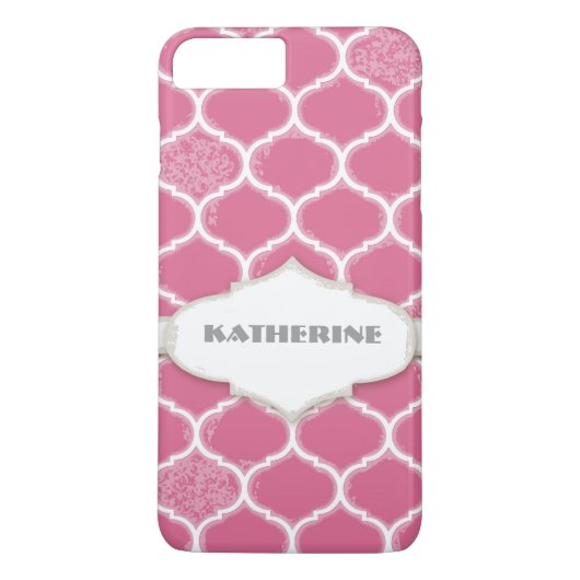 Marokkaanse Quatrefoil Trellis Antiqued Grunged St Case-Mate iPhone Case (Achterkant)