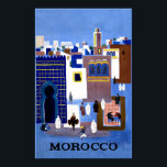 Marokkaanse reisposter. poster<br><div class="desc">Vintage reist poster voor Marokko uit het gouden tijdperk van reizen.</div>