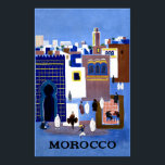Marokkaanse reisposter. poster<br><div class="desc">Vintage reist poster voor Marokko uit het gouden tijdperk van reizen.</div>