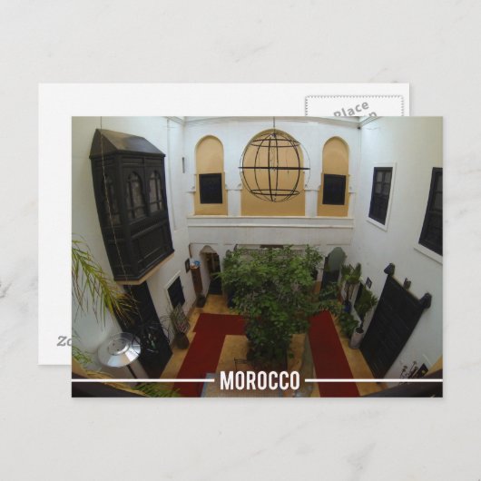 Marokkaanse Riad, Marrakesh Marokko Briefkaart (Voorkant / Achterkant)