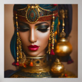 Marokkaanse roodgroene juwelen voor Vrouw Rustic Poster (Voorkant)