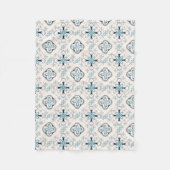 Marokkaanse sierblauwe crème etnisch gesticht in O Fleece Deken (Voorkant)