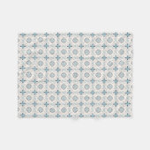 Marokkaanse sierblauwe crème etnisch gesticht in O Fleece Deken (Voorkant (Horizontaal))